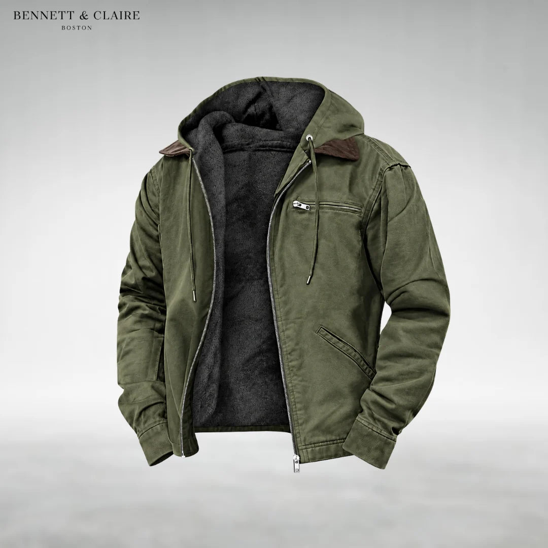 Hooded Jacket Waterproof Warm Lining Multiple Pockets