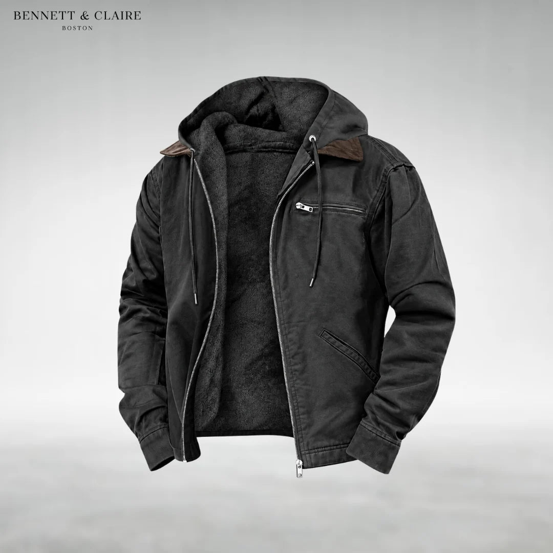 Hooded Jacket Waterproof Warm Lining Multiple Pockets