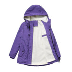 Hooded Parka Coat Fleece-Lined Adjustable Drawcord Hood Storm Placket