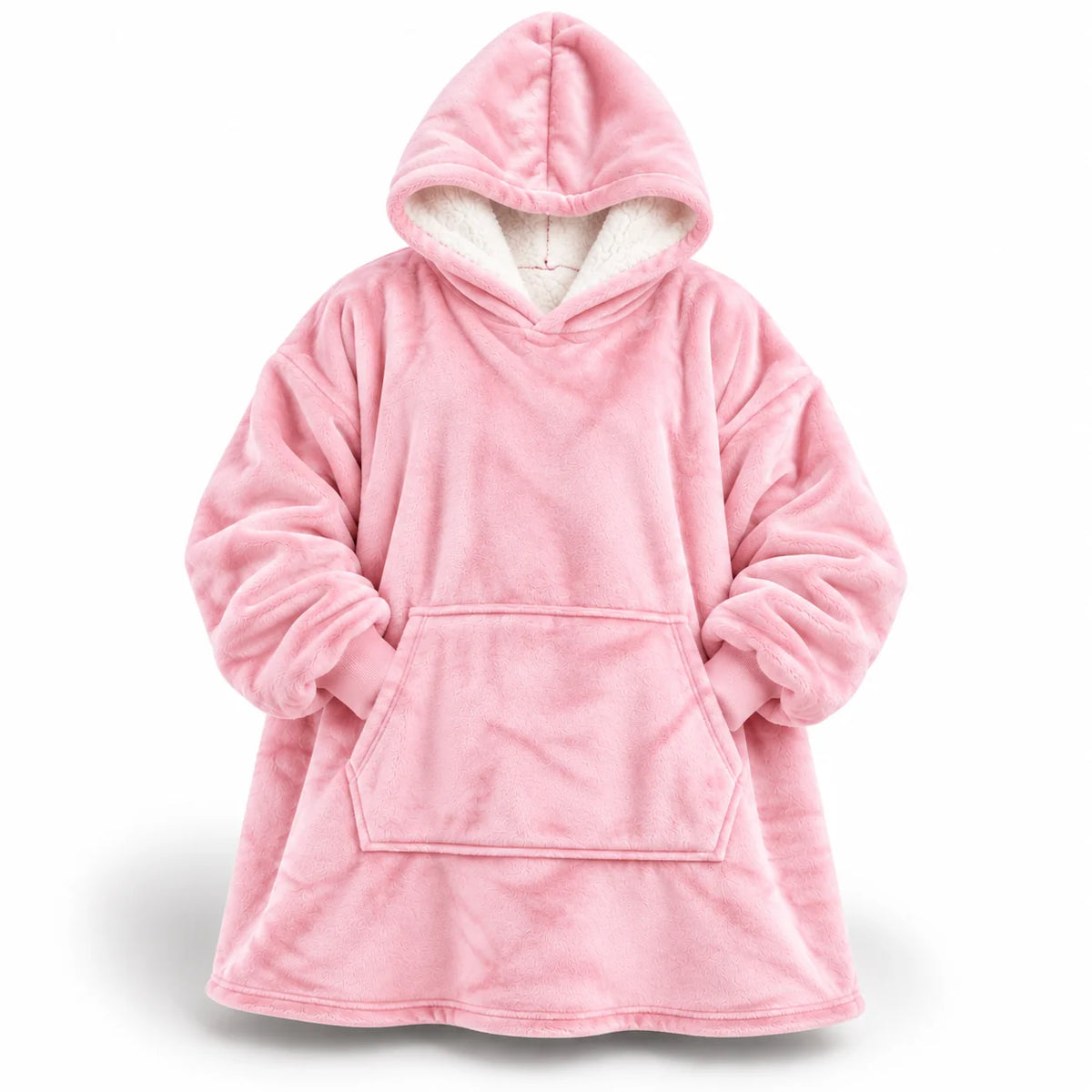 Hoodie Blanket Sherpa Fleece Oversized Fit Hood & Front Pocket