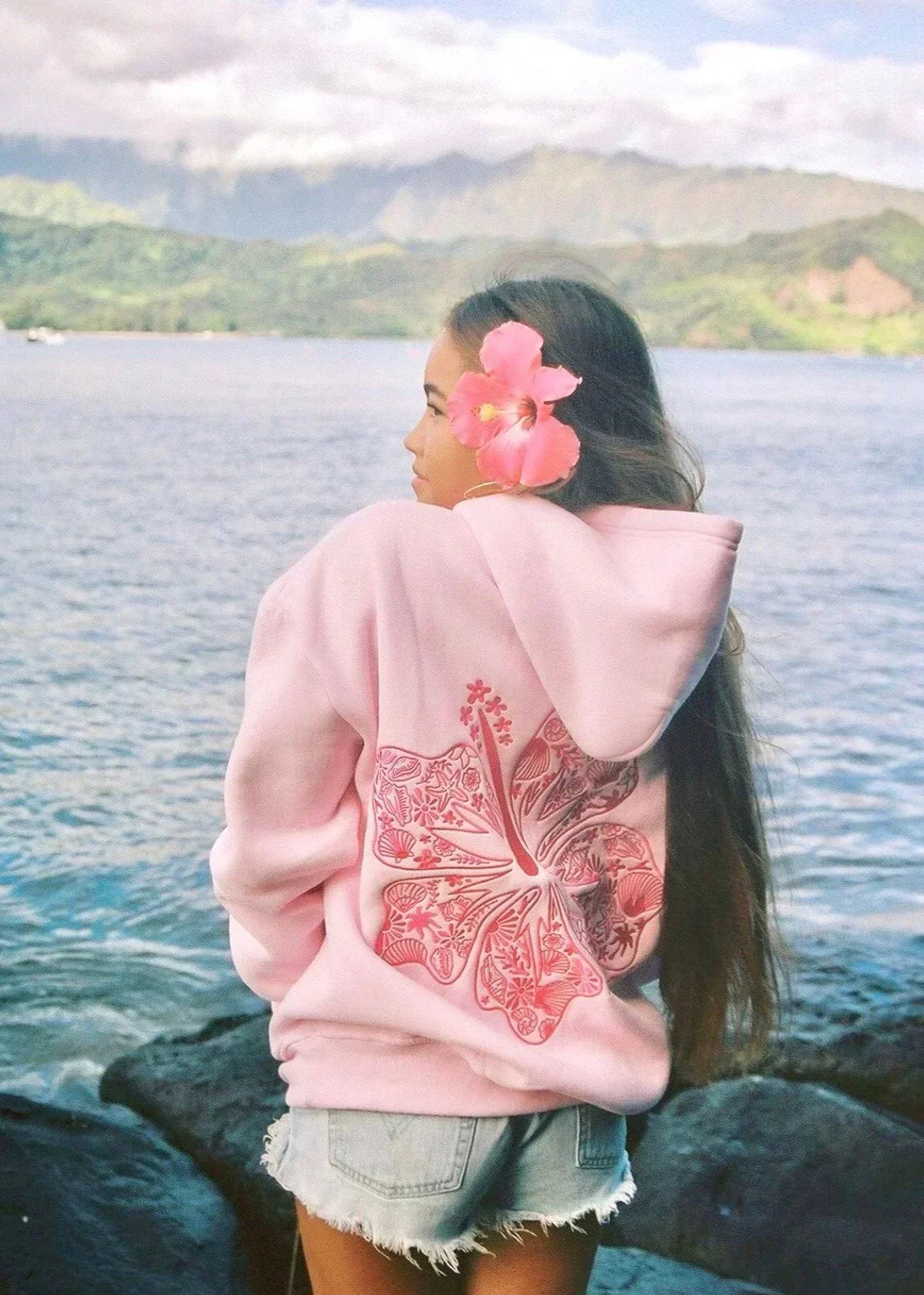 Hoodie Oversized Fit Tropical Print Cozy Streetwear