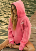 Hoodie Oversized Fit Tropical Print Long Sleeve Hooded Design