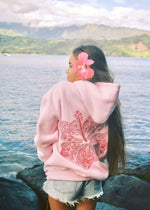 Hoodie Oversized Fit Tropical Print Long Sleeve Hooded Design