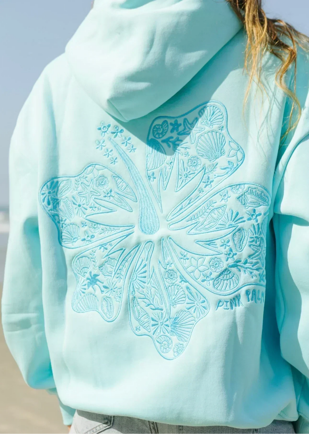 Hoodie Oversized Fit Tropical Print Long Sleeve Hooded Design