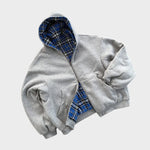 Hoodie Reversible Plaid Full-Zip Relaxed Fit