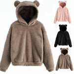 Hoodie Teddy Fleece Oversized Fit Bear Ears