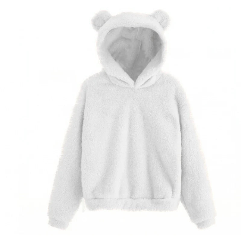 Hoodie Teddy Fleece Oversized Fit Bear Ears