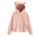 Hoodie Teddy Fleece Oversized Fit Bear Ears