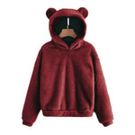 Hoodie Teddy Fleece Oversized Fit Bear Ears