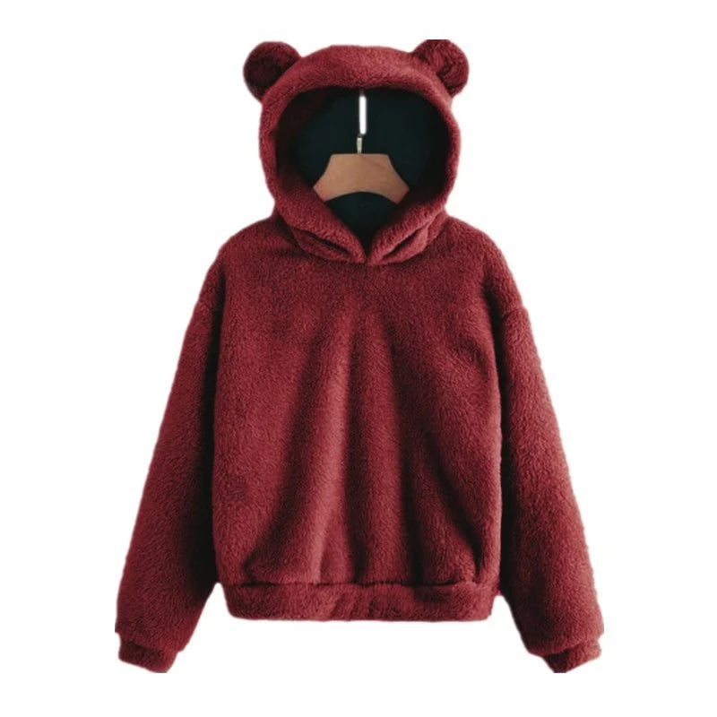 Hoodie Teddy Fleece Oversized Fit Bear Ears