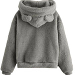 Hoodie Teddy Fleece Oversized Fit Bear Ears