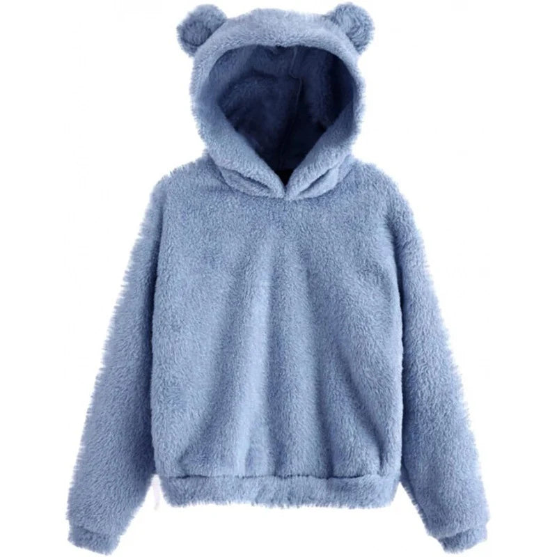 Hoodie Teddy Fleece Oversized Fit Bear Ears
