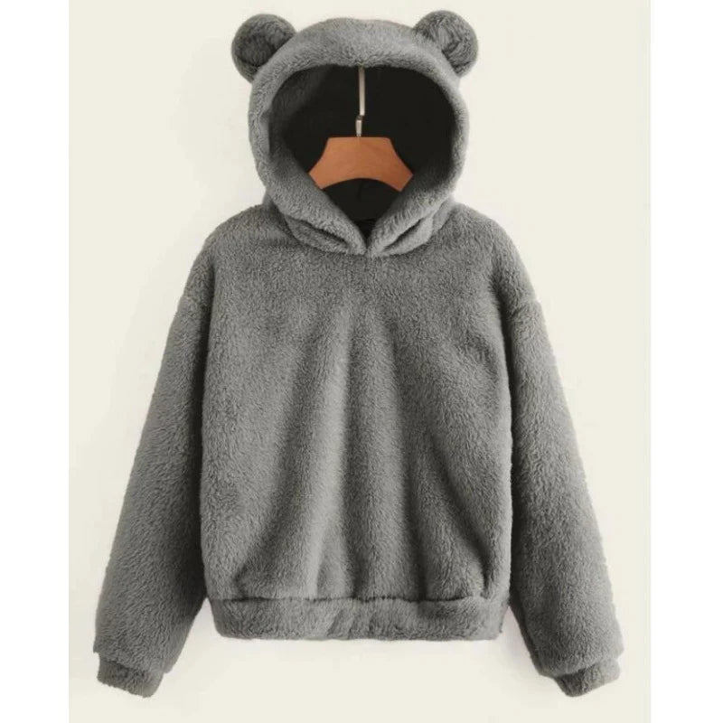 Hoodie Teddy Fleece Oversized Fit Bear Ears