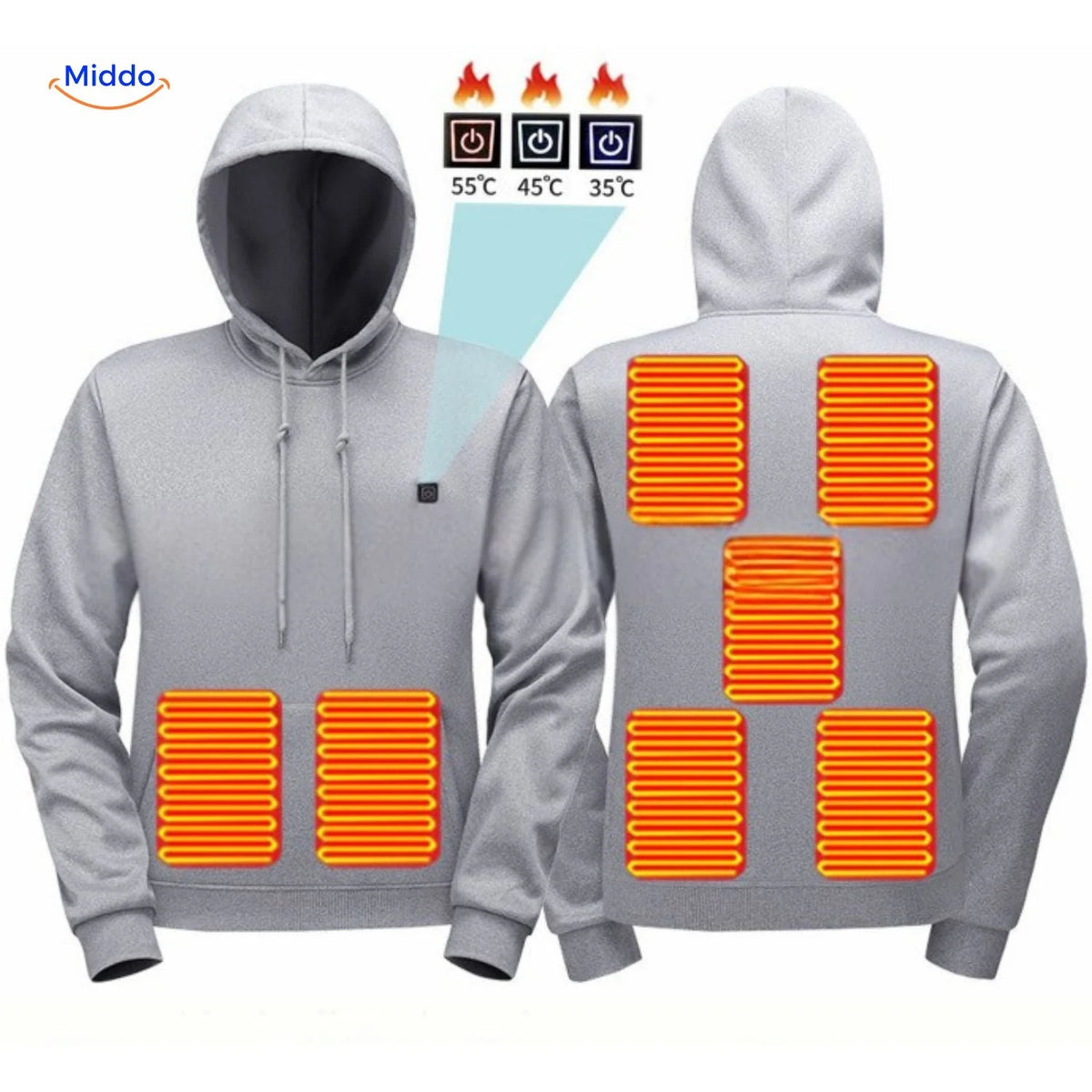 Hoodie USB-Powered Heating Adjustable Heat Settings