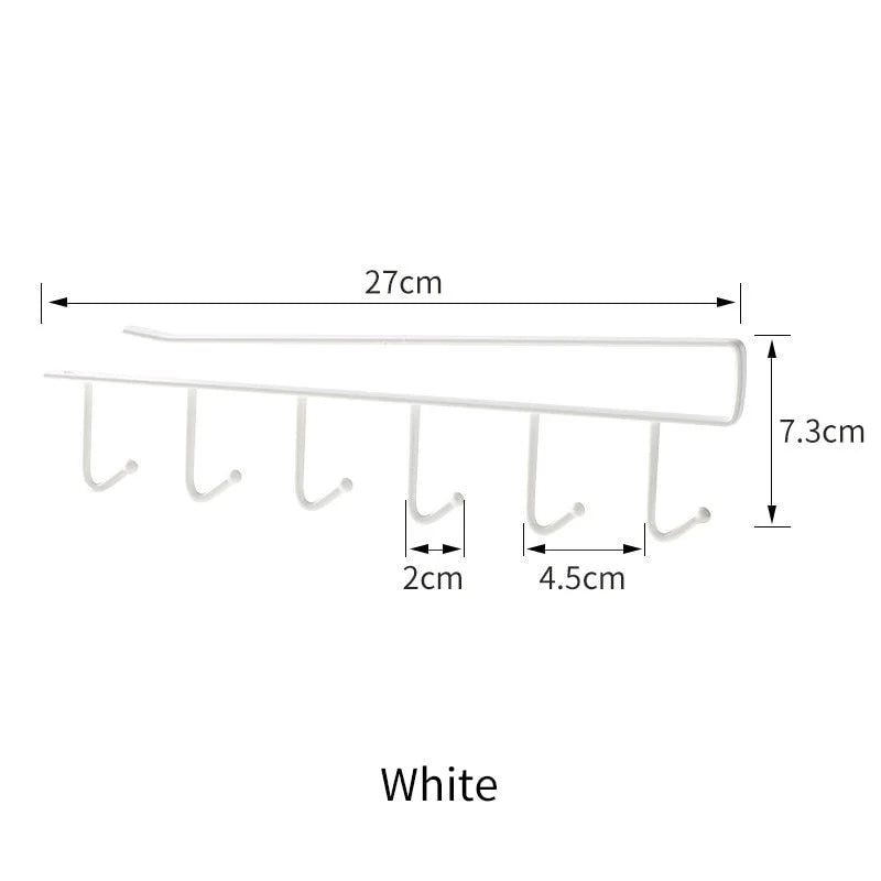 Hook Rack Under-Cabinet Kitchen Organizer
