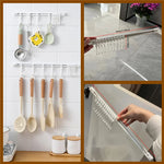 Hook Rail Adjustable Sliding Hooks No-Drill Mounting