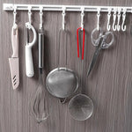 Hook Rail Adjustable Sliding Hooks No-Drill Mounting