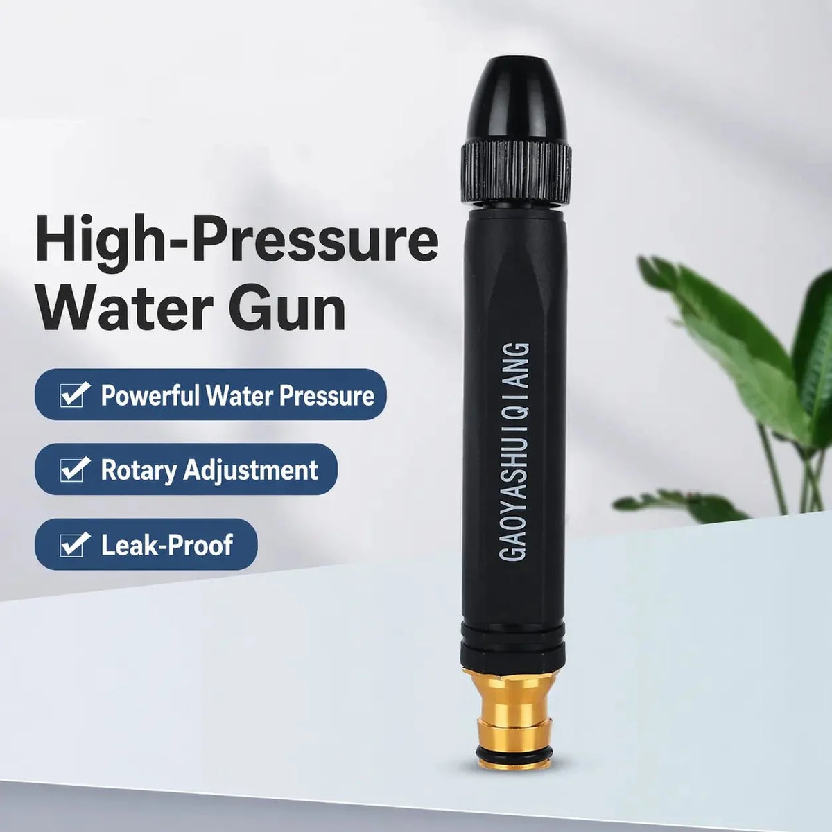 Hose Nozzle High-Pressure Adjustable Spray Ergonomic Grip