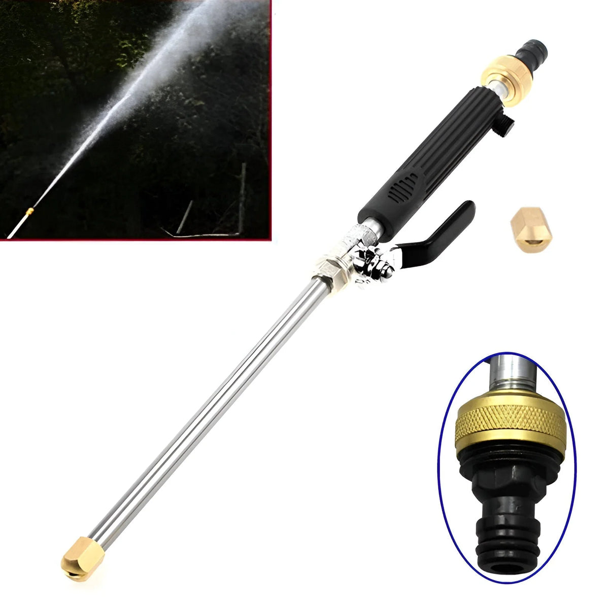 Hose Pressure Washer Attachment Adjustable Spray 100x Pressure