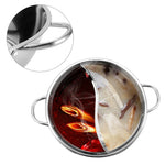 Hot Pot Pan Stainless Steel Divided 11.8-Inch