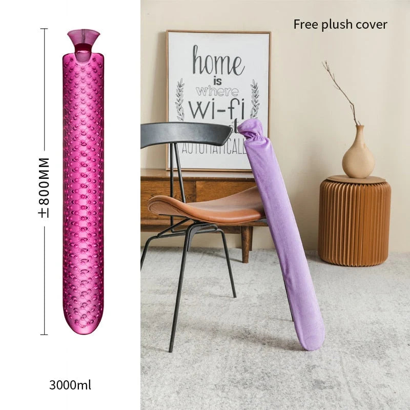 Hot Water Bottle Extra-Long Insulating Cover Leak-Resistant