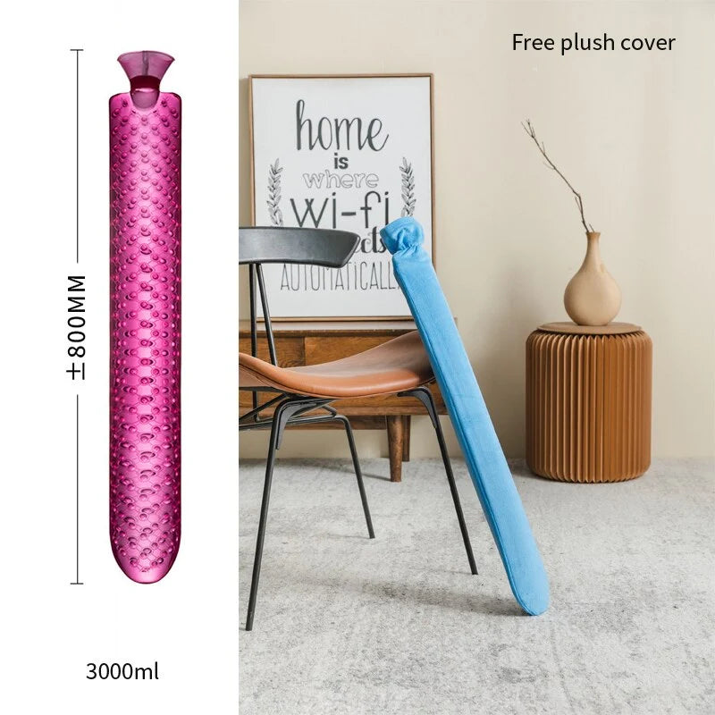 Hot Water Bottle Extra-Long Insulating Cover Leak-Resistant