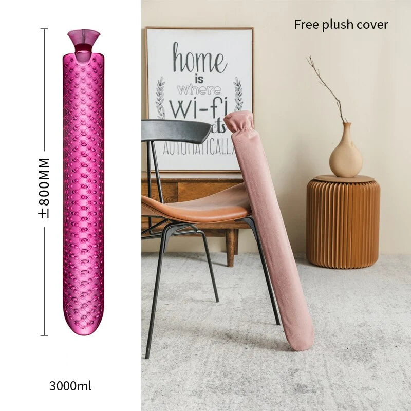 Hot Water Bottle Extra-Long Insulating Cover Leak-Resistant