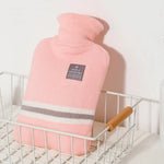 Hot Water Bottle Knitted Cover 33.8-Ounce Capacity Up to 8-Hour Warmth