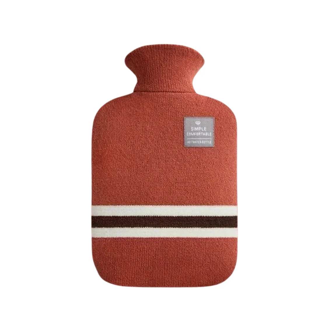 Hot Water Bottle Knitted Cover 33.8-Ounce Capacity Up to 8-Hour Warmth
