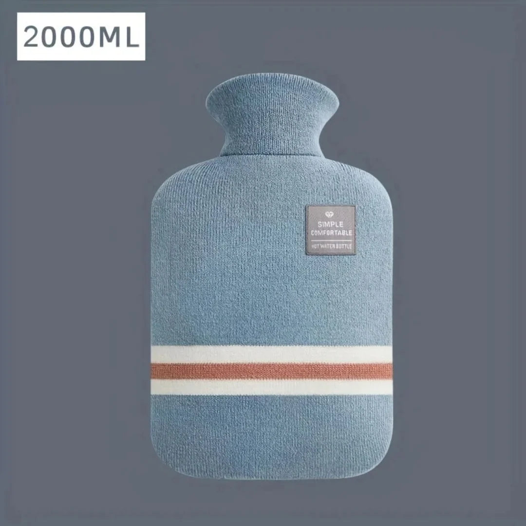 Hot Water Bottle Knitted Cover 33.8-Ounce Capacity Up to 8-Hour Warmth