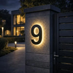 House Number Sign LED Backlit IP68 Waterproof Stainless Steel & Acrylic