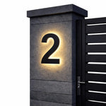 House Number Sign LED Backlit IP68 Waterproof Stainless Steel & Acrylic