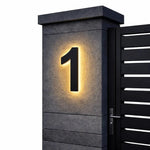 House Number Sign LED Backlit IP68 Waterproof Stainless Steel & Acrylic