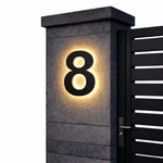 House Number Sign LED Backlit IP68 Waterproof Stainless Steel & Acrylic
