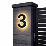 House Number Sign LED Backlit IP68 Waterproof Stainless Steel & Acrylic