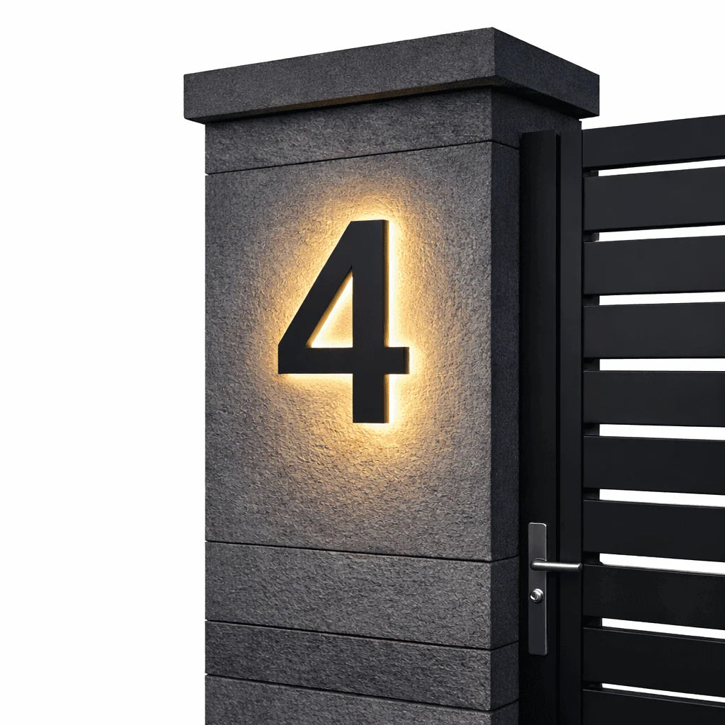 House Number Sign LED Backlit IP68 Waterproofing