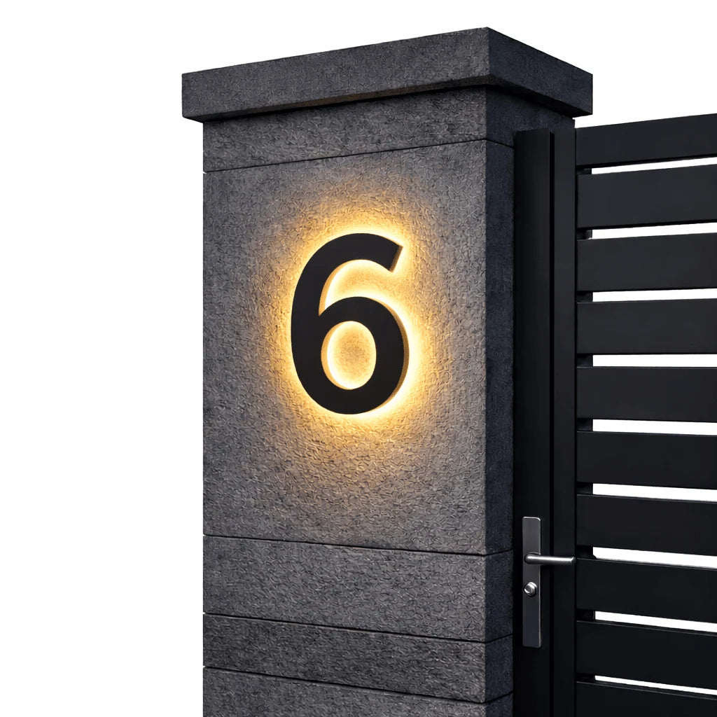 House Number Sign LED Backlit IP68 Waterproofing