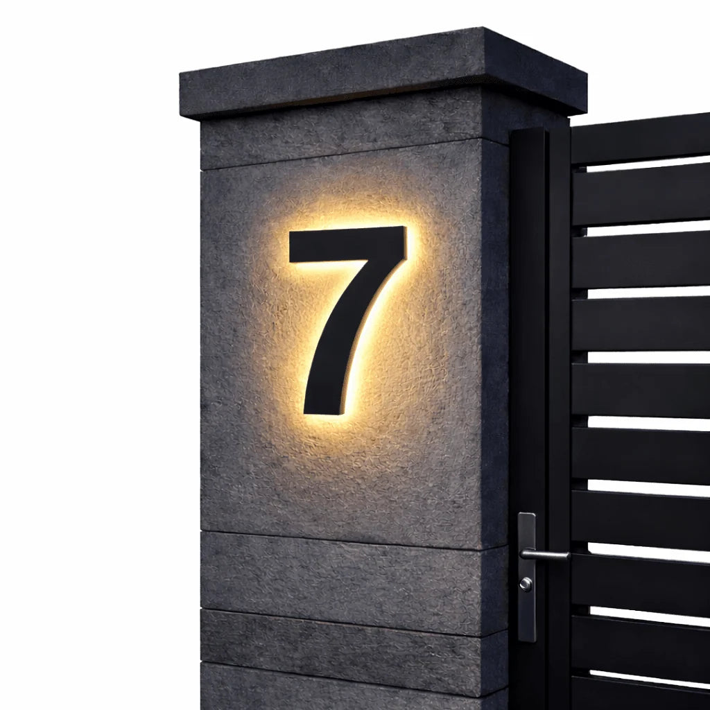 House Number Sign LED Backlit IP68 Waterproofing