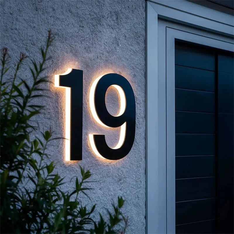 House Number Sign LED Backlit IP68 Waterproofing
