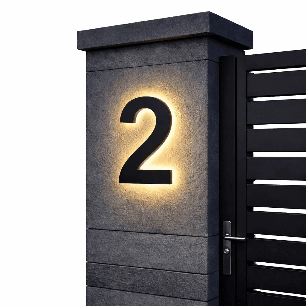 House Number Sign LED Backlit IP68 Waterproofing