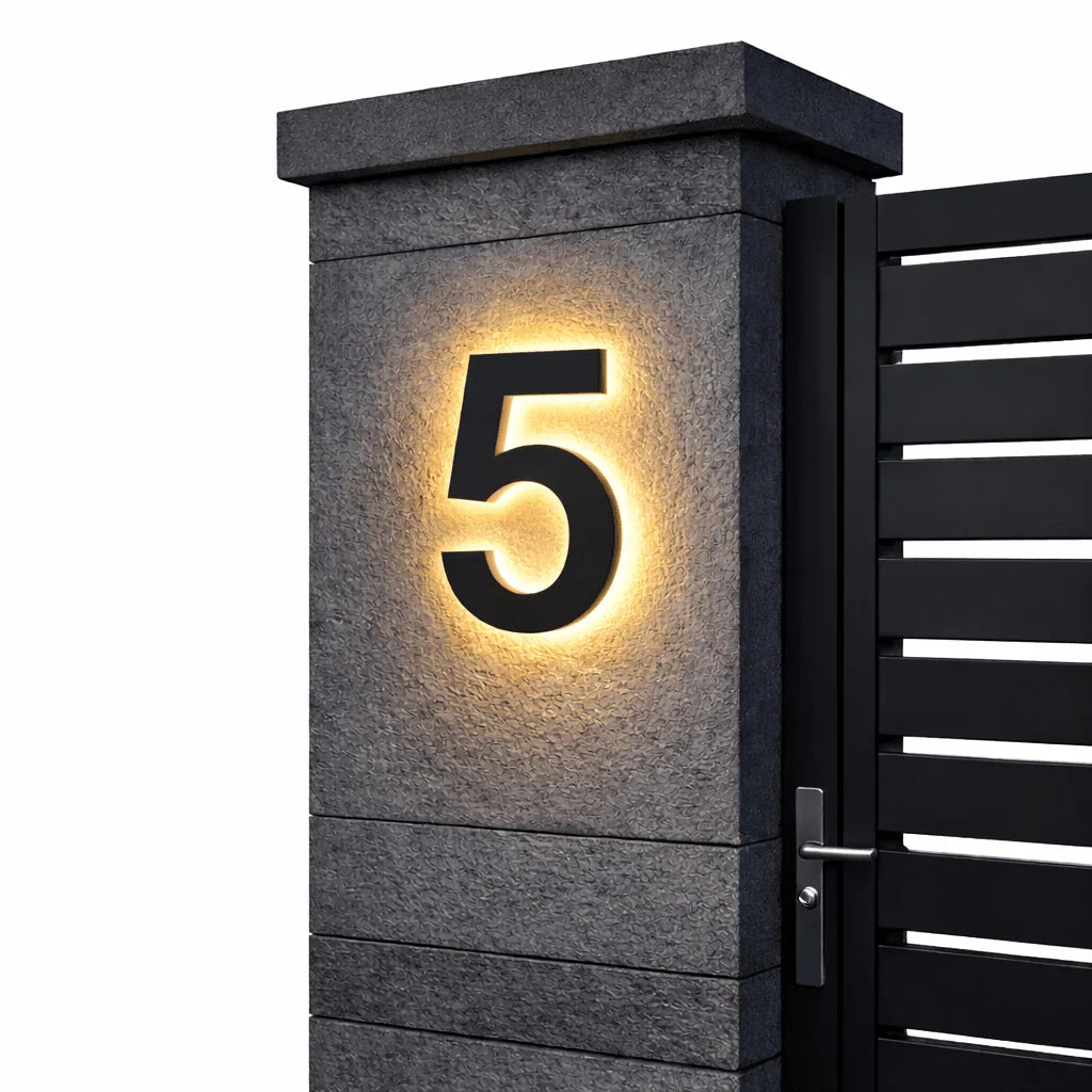 House Number Sign LED Backlit IP68 Waterproofing