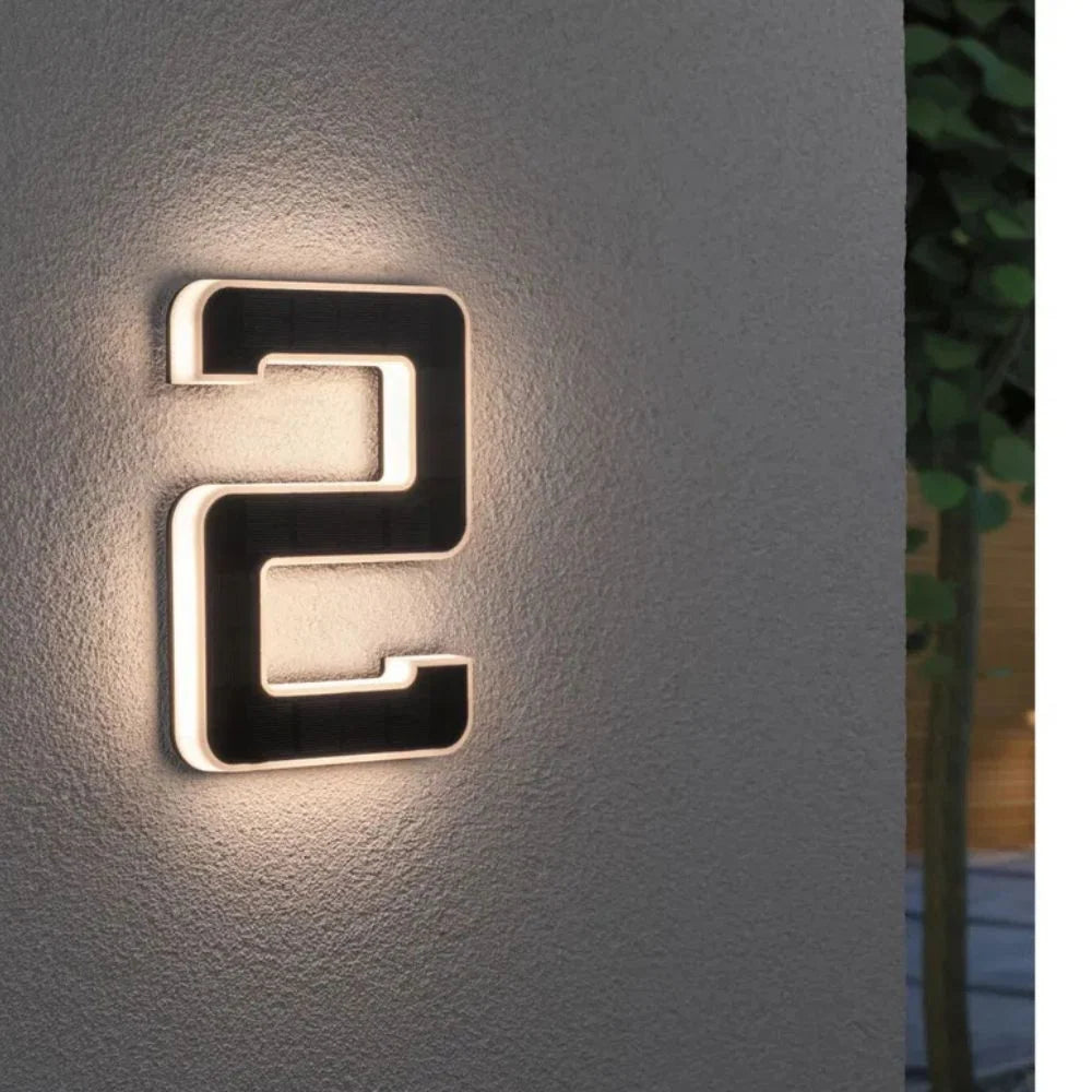 House Number Solar-Powered LED Automatic Dusk Sensor Weather-Resistant