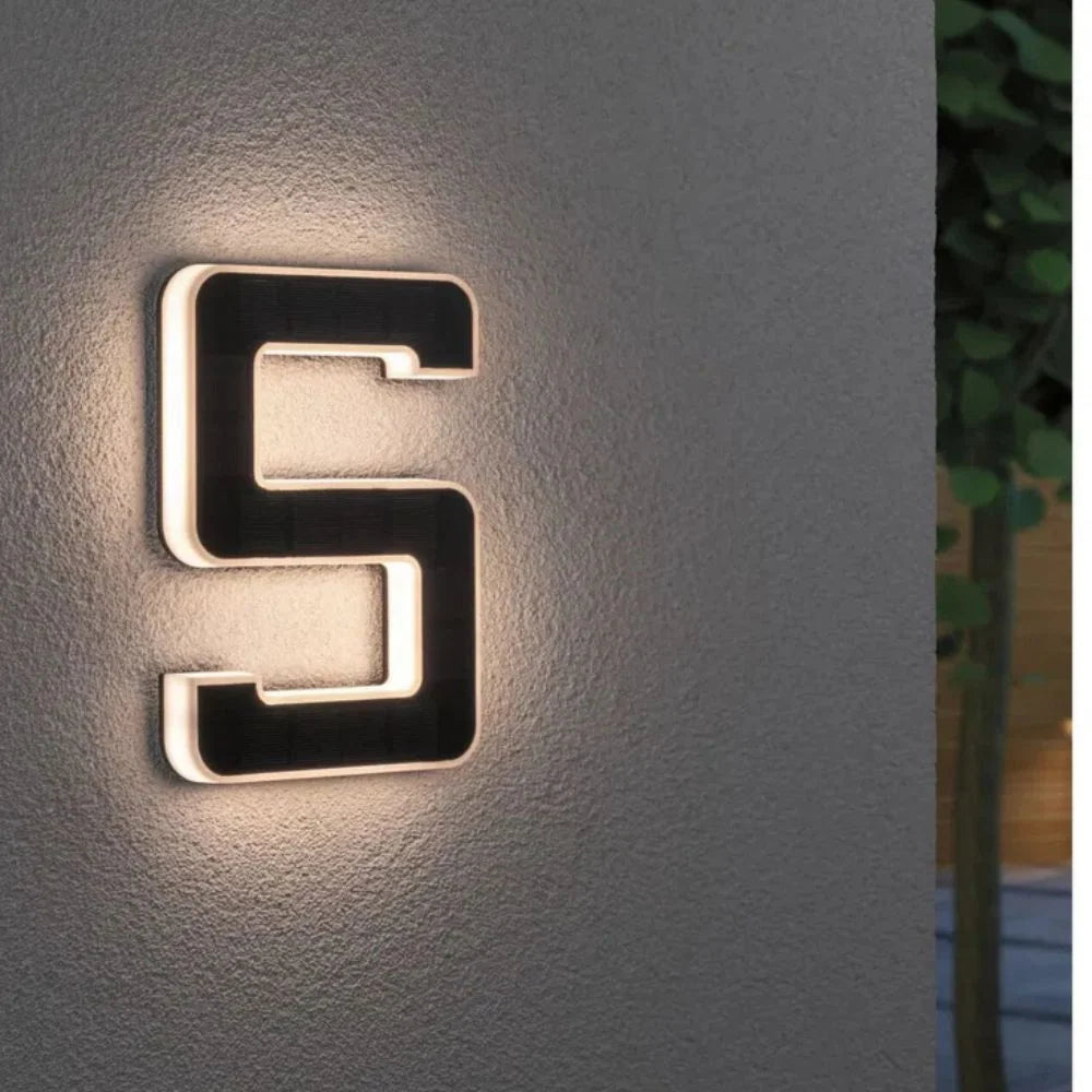 House Number Solar-Powered LED Automatic Dusk Sensor Weather-Resistant