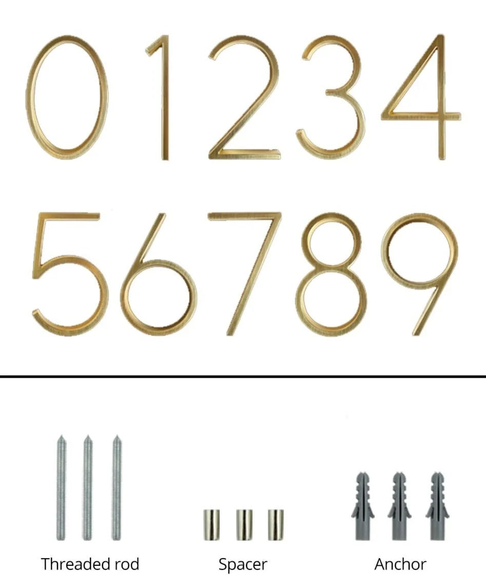 House Number Zinc Alloy Rust-Resistant 5 Inch
