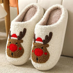 House Slippers Christmas Design Plush Lining Non-Slip Sole