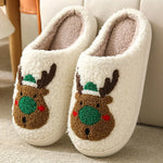 House Slippers Christmas Design Plush Lining Non-Slip Sole