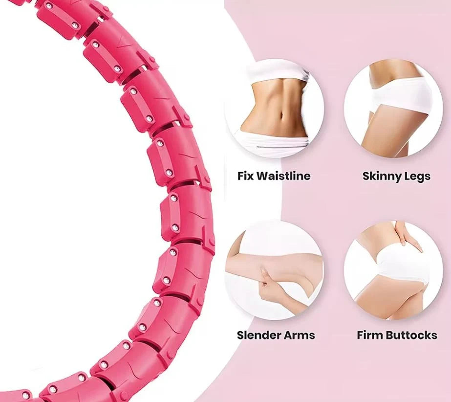 Hula Hoop Weighted 360° Massage Adjustable 24–32 Sections