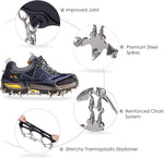 Ice Cleats 19 Stainless Steel Spikes Adjustable Strap