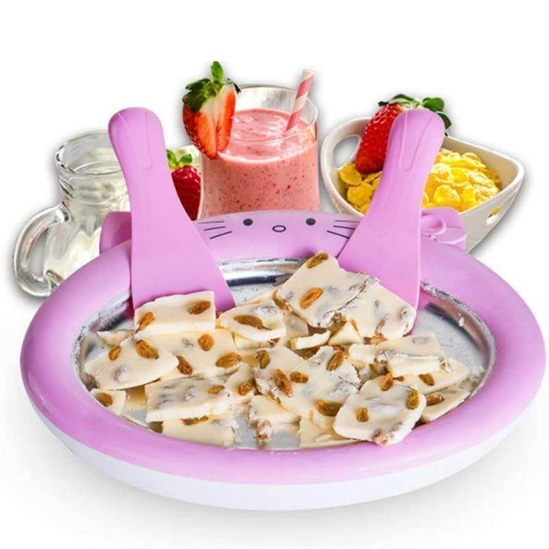 Ice Cream Roll Maker Freezer Pan Two Scrapers Included