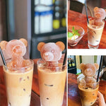 Ice Cube Tray Bear-Shaped Food-Grade Silicone Flexible & Easy-Clean